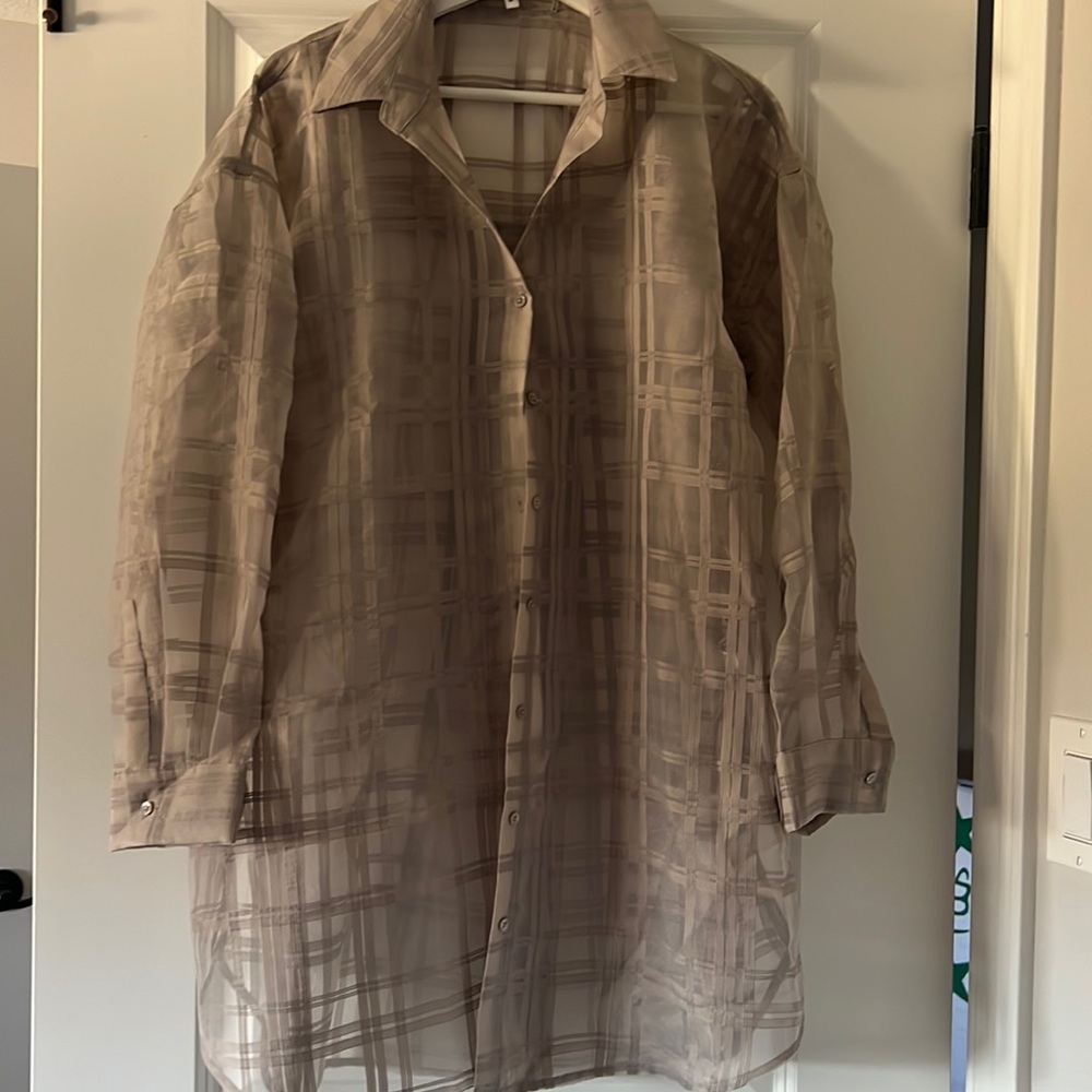 English Factory: sheer oversized shirt. Size US M